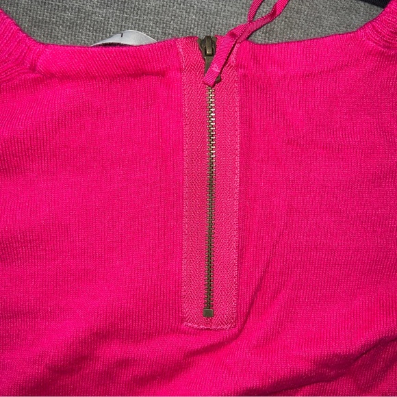 Ann Taylor LOFT Pink long sleeve back Short zipper sweater women's size Small - Picture 5 of 10